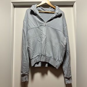 Brandy Melville Light Blue Half Zip Crewneck